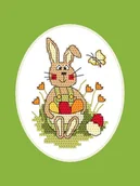 Pasmanteria - Haft krzyżykowy - Zestaw do haftu - Kartka wielkanocna - Zajączek - miniaturka - grafika 1