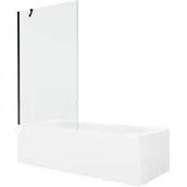 Wanny - Mexen Vega wanna prostokątna 160 x 70 cm z obudową i parawanem 1-skrzydłowym 100 cm, transparent, czarny - miniaturka - grafika 1