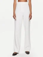 Spodnie damskie - YAS Spodnie materiałowe Izzie 26032131 Biały Regular Fit - miniaturka - grafika 1