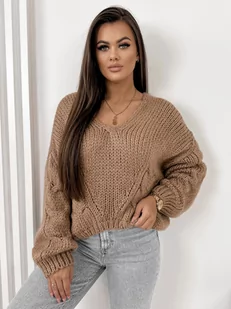SWETER CHARLES BRĄZOWY UNI - Ubra - Swetry damskie - miniaturka - grafika 1