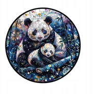 Układanki dla dzieci - Drewniane puzzle / Wooden Puzzle / Rodzina Pand / Duży Format A3 / 180 el. - miniaturka - grafika 1