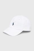 Czapki męskie - Polo Ralph Lauren czapka z daszkiem bawełniana kolor biały z aplikacją - miniaturka - grafika 1