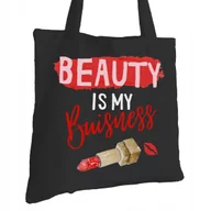 Torby i wózki na zakupy - Torba Bawełniana dla Kosmetyczki Czarna Prezent ekologiczna Trwały Nadruk - miniaturka - grafika 1