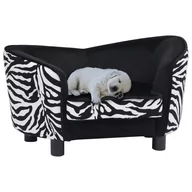 Legowiska dla psów - Vidaxl Sofa dla psa, czarna, 68x38x38 cm, pluszowa - miniaturka - grafika 1