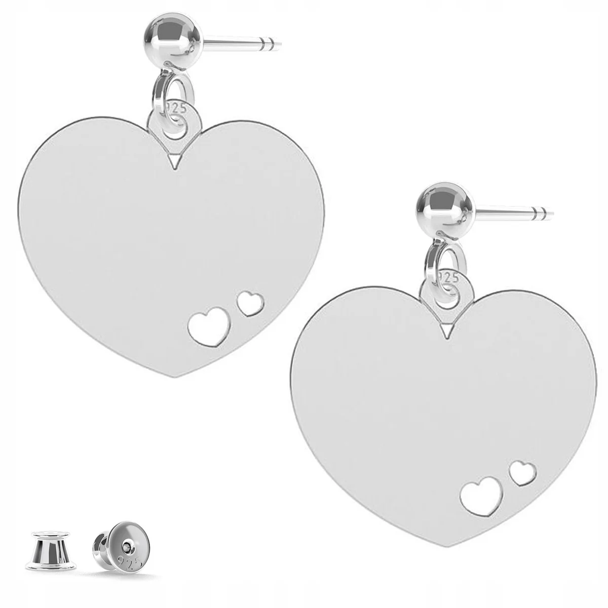 Kolczyki Srebrne Blaszki Serca Serduszka SREBRO 925