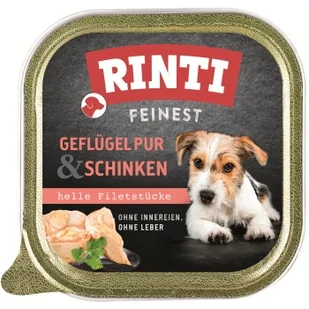 RINTI Feinest Adult Czysty drób z szynką 44x150 g - Mokra karma dla psów - miniaturka - grafika 1