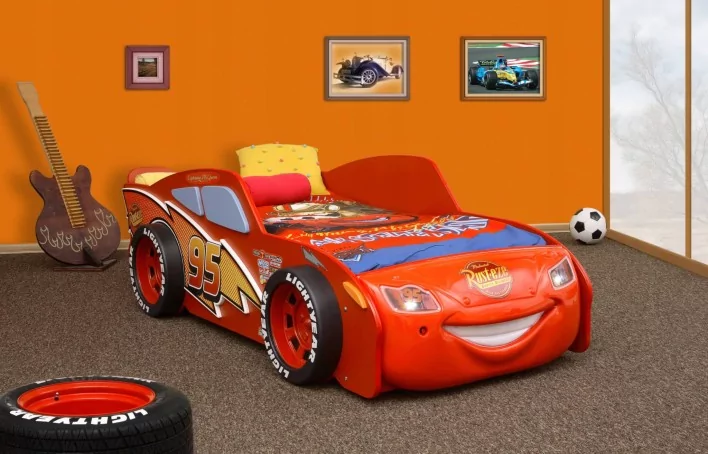 Łóżko samochód McQueen MDF z materacem