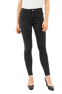 VERO MODA Vmseven Mid Rise dżinsy damskie slim fit, Dark Grey Denim, S x 30L - Spodnie damskie - miniaturka - grafika 1