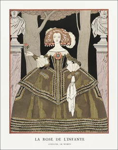 La rose de l’infante: Costume, de Worth from Gazette du Bon Ton., George Barbier - plakat 20x30 cm - Plakaty - miniaturka - grafika 1