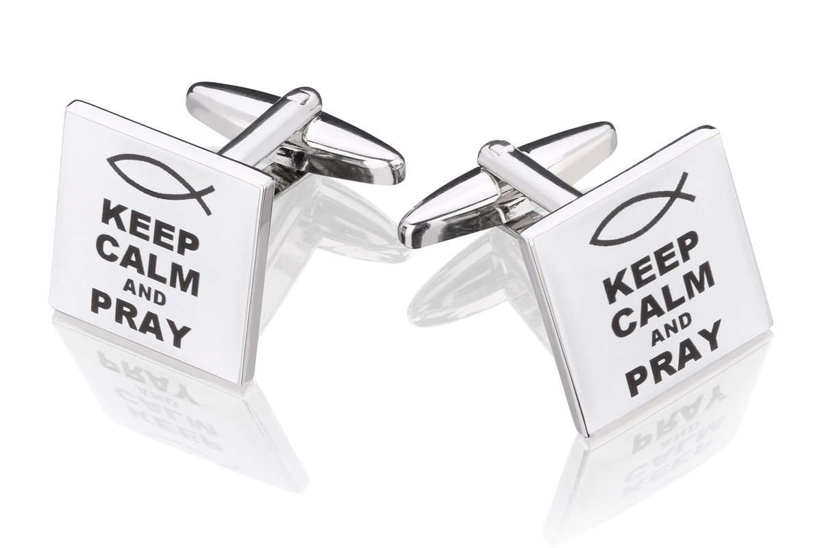 Spinki do mankietów X2 Keep Calm & Pray