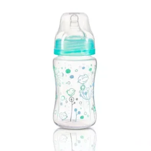Babyono Butelka antykolkowa szerokootworowa miętowa 240 ml - Butelki dla niemowląt - miniaturka - grafika 1