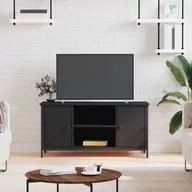 Szafki RTV - Szafka pod TV, czarna, 100x40x50 cm, materiał drewnopochodny Lumarko! - miniaturka - grafika 1