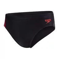 Kąpielówki męskie - Speedo męskie ułożenie 7 cm majtki Black/Chroma Blue/Lava Red 36 - miniaturka - grafika 1