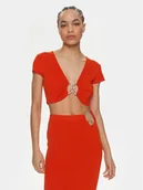 Bluzki damskie - Patrizia Pepe Bluzka 2K0261/K021-R825 Pomarańczowy Slim Fit - miniaturka - grafika 1