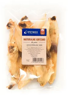 PETMEX  Ucho królika gryzak naturalny 500g - Przysmaki dla psów - miniaturka - grafika 1