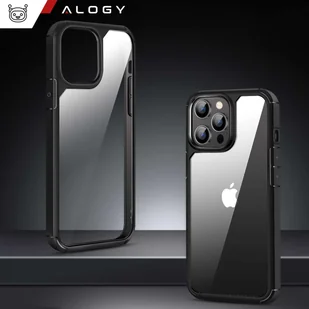 Etui do iPhone 15 Pro Max Obudowa Case +2x szkło na ekran i 2x obiektyw pancerne Alogy 360 Hybrid Set 5w1 czarno-przezroczyste - Etui i futerały do telefonów - miniaturka - grafika 8