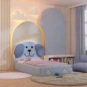 Łóżka dla dzieci i młodzieży - Łóżko tapicerowane piesek lux 4 rozmiary - miniaturka - grafika 1