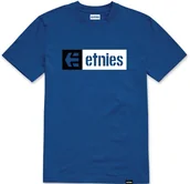 Koszulki męskie - t-shirt ETNIES NEW BOX TEE ROYAL/BLACK/WHITE - miniaturka - grafika 1