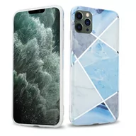 Etui i futerały do telefonów - Pokrowiec Etui Do Apple iPhone 12 PRO MAX w Niebiesko Biało Szary Marmur No. 2 Obudowa Case Cover Silikon Plecki Cadorabo - miniaturka - grafika 1