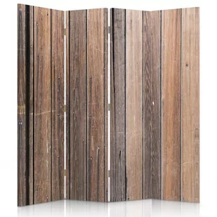 Parawan pokojowy FEEBY, Drewniane deski, Dwustronny 145x170cm 4-częściowy - Parawany - miniaturka - grafika 1