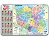 Podkładki pod mysz - Duża Podkładka Mapa Polski Administracyjna 58X38 Biurowa Pod Mysz Komputer - miniaturka - grafika 1
