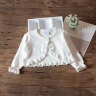 Bluzki dla niemowląt - Slowmoose Sweter z kardiganem dla dzieci - odzież wierzchnia z długim rękawem Biały 18M - miniaturka - grafika 1