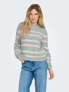 ONLY Sweter w kolorze błękitno-jasnoróżowym - Swetry damskie - miniaturka - grafika 1
