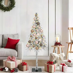 vidaXL Choinka z 150 diodami LED z podstawą 120 cm PE - Choinki - miniaturka - grafika 1