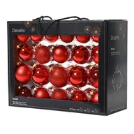 Bombki - Bombki szklane mix czerwone połysk/mat/brokat/transparentne 7 cm 42 szt. - miniaturka - grafika 1