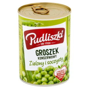 Pudliszki Groszek konserwowy zielony i soczysty 400 g - Warzywa w marynacie - miniaturka - grafika 1