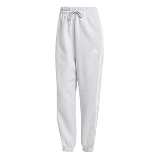 adidas Kobiety ESSENTIALS 3-STRIPES FLEECE LOOSE PANTS, light grey heather/white, XL - Spodnie rowerowe - miniaturka - grafika 1