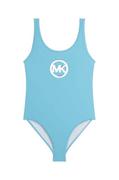 Stroje kąpielowe dla dziewczynek - Michael Kors jednoczęściowy strój kąpielowy dziecięcy kolor turkusowy - miniaturka - grafika 1