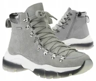 Buty trekkingowe damskie - Buty damskie Big Star trzewiki skóra GG274891 38 - miniaturka - grafika 1