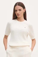 Swetry damskie - Tommy Hilfiger sweter bawełniany kolor beżowy lekki WW0WW41787 - miniaturka - grafika 1