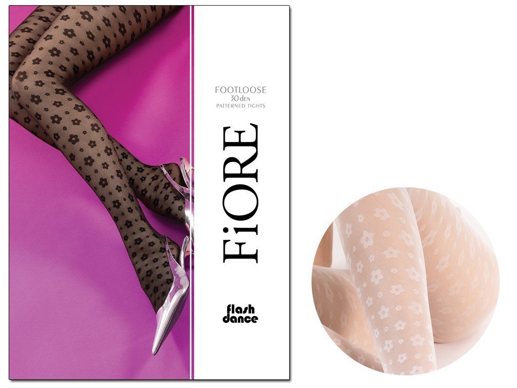 Rajstopy Damskie W Kwiatki Na Siateczce White 2