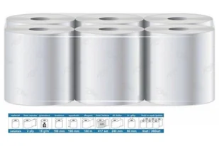Un Ręcznik Papierowy Maxi, 100% Celuloza, 100M/19Cm Op. 6Szt BHP HIC 8154 5905279528154 - Ręczniki papierowe - miniaturka - grafika 1
