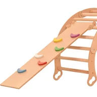 Wyposażenie sportowe i gimnastyczne - Deska do zjeżdżania RINAGYM / drabinka dla kurczaków do wspinaczki trójkątna rampa 115 * 33 cm (półksiężyce) - miniaturka - grafika 1