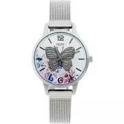Zegarki damskie - Srebrny damski zegarek z motylem PACIFIC X6181-02 - miniaturka - grafika 1