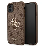 Etui i futerały do telefonów - Guess 4G Big Metal Logo - Etui iPhone 11 brązowy 10_20540 - miniaturka - grafika 1