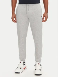 Tommy Jeans Spodnie dresowe Flag DM0DM20473 Szary Slim Fit - Spodnie sportowe męskie - miniaturka - grafika 1
