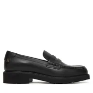 Półbuty damskie - Loafersy Tommy Hilfiger Elettra Penny Leather FW0FW09360 Czarny - miniaturka - grafika 1