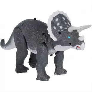 KinderSafe Dinozaur Triceratops zdalnie sterowany - chodzi, ryczy i świeci RS6138B RS6138B - Figurki dla dzieci - miniaturka - grafika 1