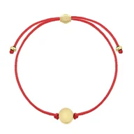 Bransolety męskie - Sznurkowa regulowana bransoletka z pastylką do grawerowania złota stal Czerwona - Manoki - miniaturka - grafika 1
