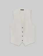 Kamizelki męskie - kamizelka do zestawu lido 01 biały slim fit - miniaturka - grafika 1