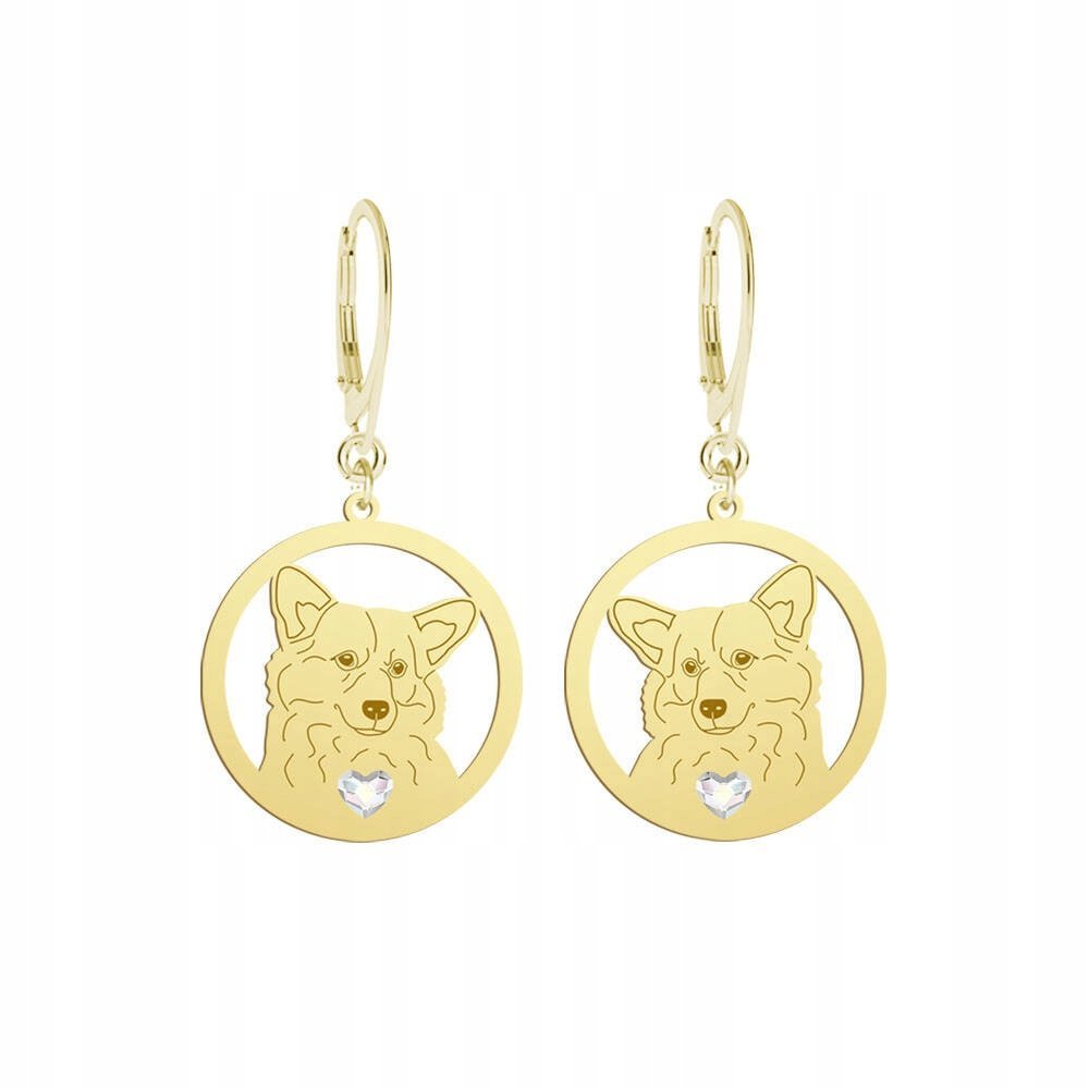 Kolczyki Złote z Welsh Corgi Pembroke 925 Prezent Kobieta GRAWER GRATIS