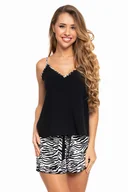 Piżamy damskie - Piżama damska wiskozowa na ramiączkach wzór zeberka-xl - miniaturka - grafika 1