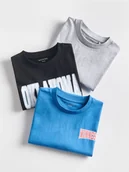 Bluzki dla chłopców - Reserved - Longlseeve 3 pack - niebieski - miniaturka - grafika 1