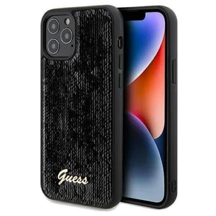 Guess GUHCP12MPSFDGSK iPhone 12/12 Pro 6.1" czarny/black hardcase Sequin Script Metal - Etui i futerały do telefonów - miniaturka - grafika 12