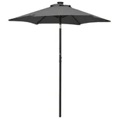 Parasole ogrodowe - vidaXL Parasol z lampkami LED, antracytowy, 200x211 cm, aluminium 313559 - miniaturka - grafika 1