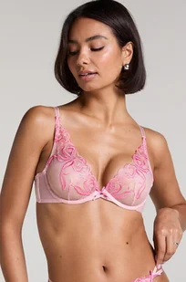 Hunkemöller Biustonosz bez usztywnienia z fiszbinami Beau Różowy - Biustonosze - miniaturka - grafika 1